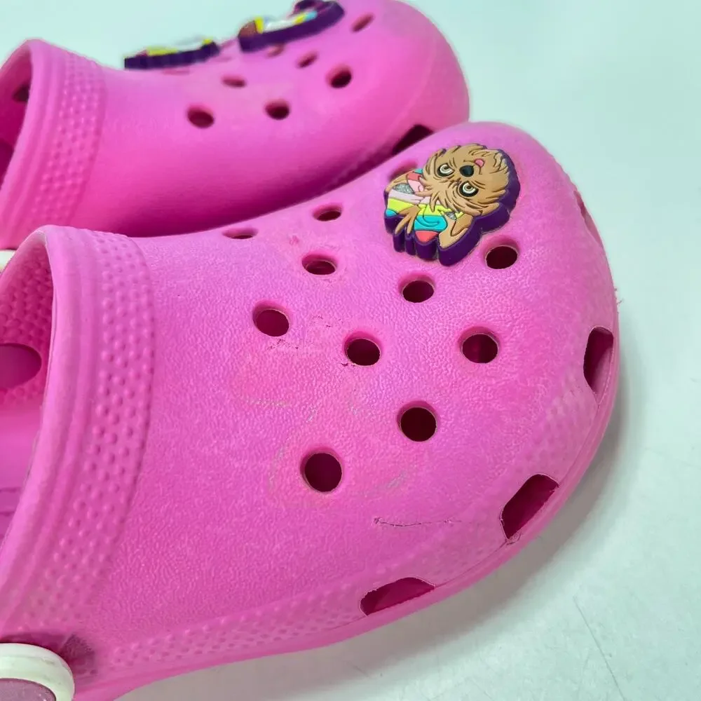 Crocs Fun Lab JoJo Siwa Clogs Pink White Comfortable Slip On Shoes Kids Size 11